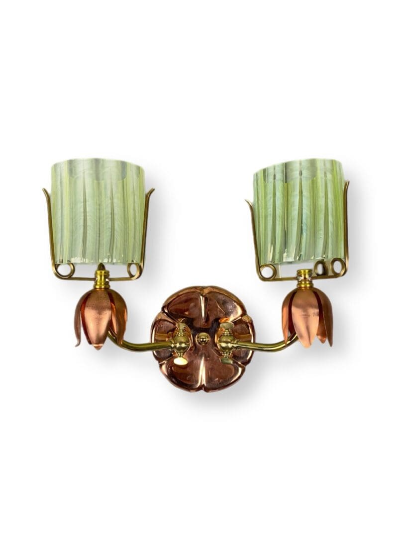 Lily Pad Double Wall Light with Opalescent Shade