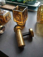 Mid Century Amber Glass Wall Light Sconce Vintage Retro Lamp 1970s UK