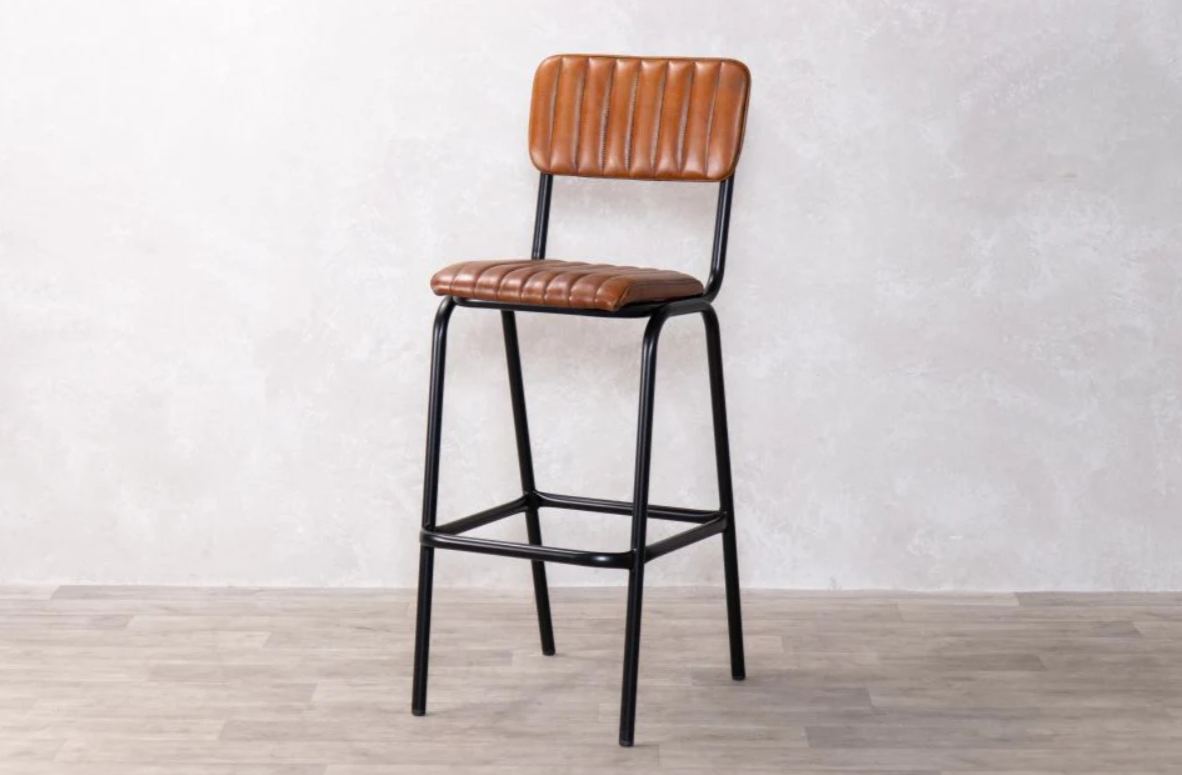 Arlington Leather Breakfast Bar Stools - Tan