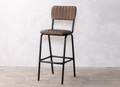Arlington Leather Breakfast Bar Stools - Hickory Brown