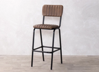 Arlington Leather Breakfast Bar Stools - Hickory Brown