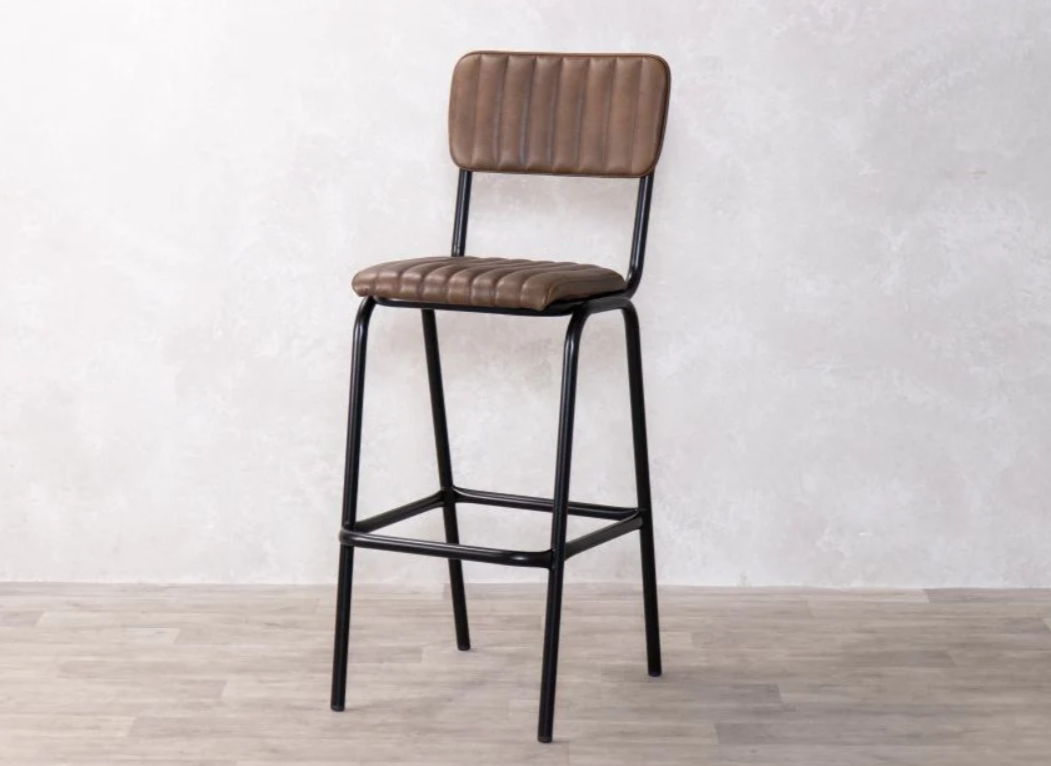 Arlington Leather Breakfast Bar Stools - Hickory Brown