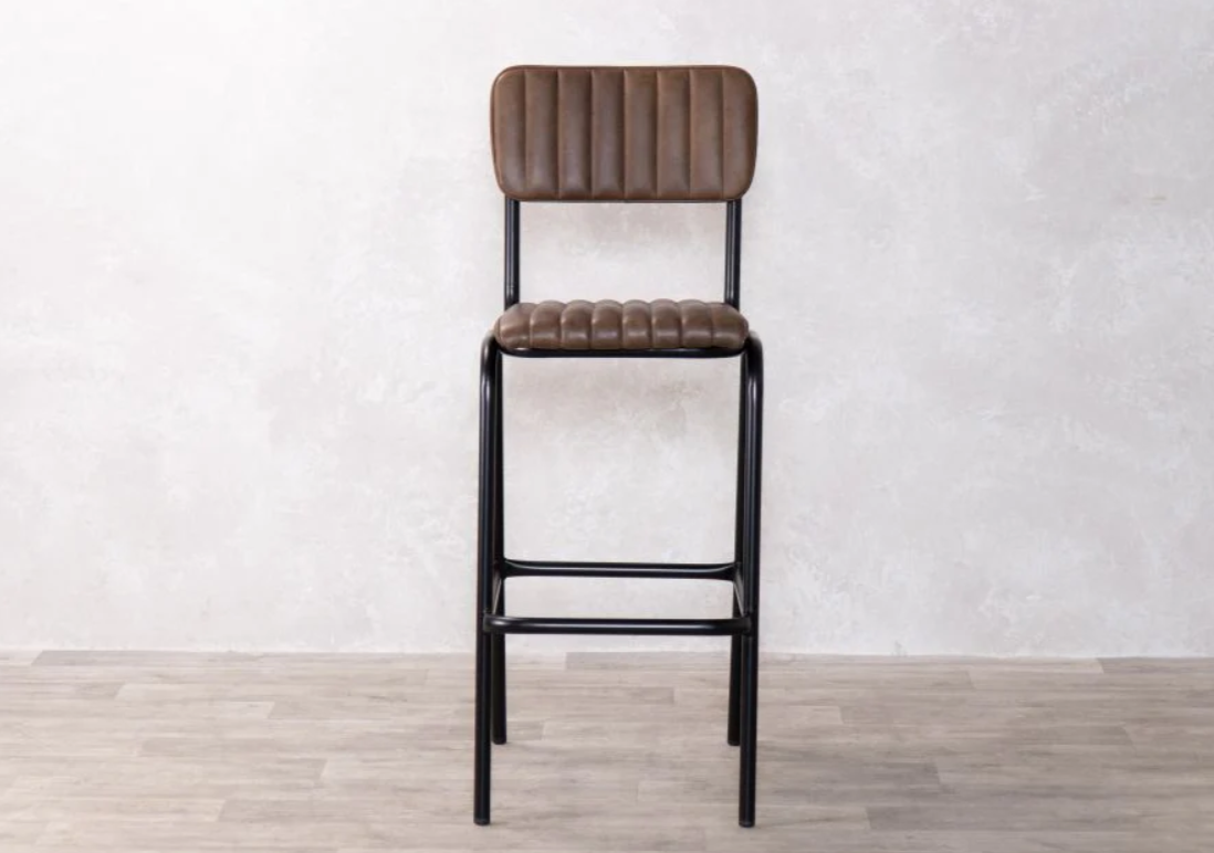 Arlington Leather Breakfast Bar Stools - Hickory Brown
